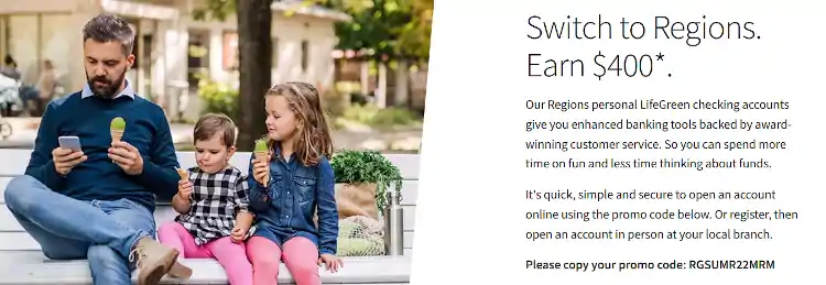 Regions Bank Check Promo Code